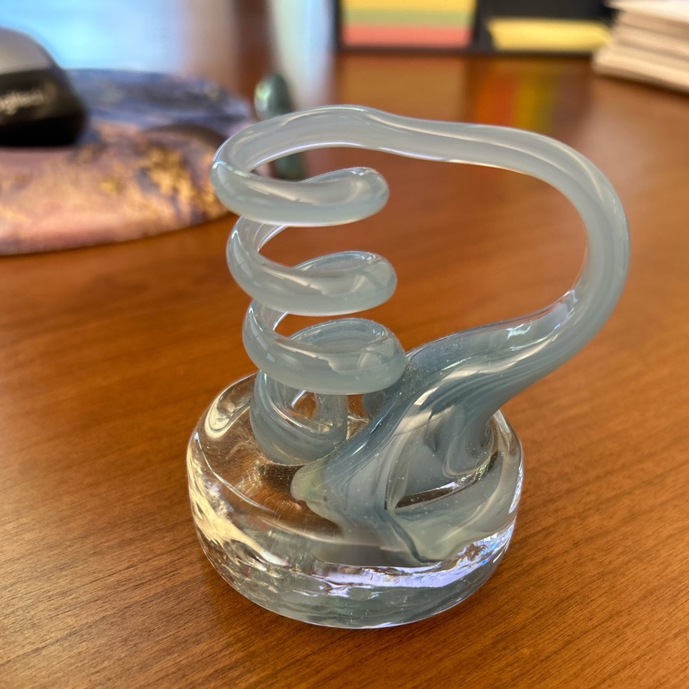 Hand-blown glass pen holder